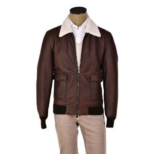 Hettabretz Leather Shearling Bomber Jacket